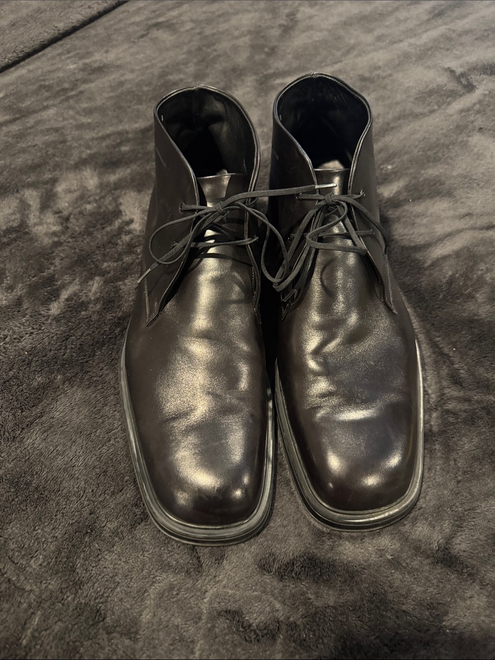 Salvatore Ferragamo Men's Black Leather Chukka Boots
